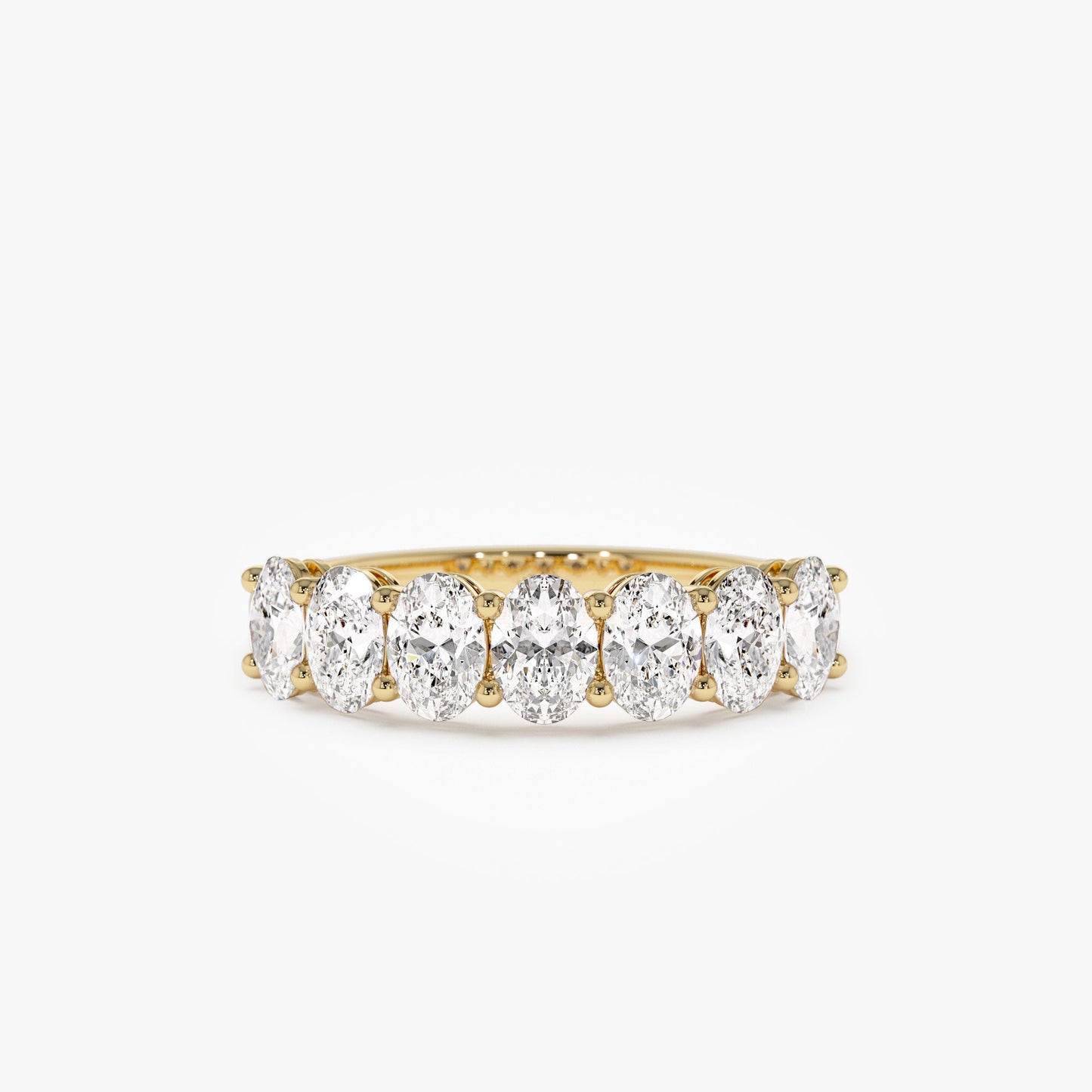 1.25 ctw 14k Prong Setting Seven Stone Oval Cut Lab Grown Diamond Wedding Ring - Marie - Geum Jewels