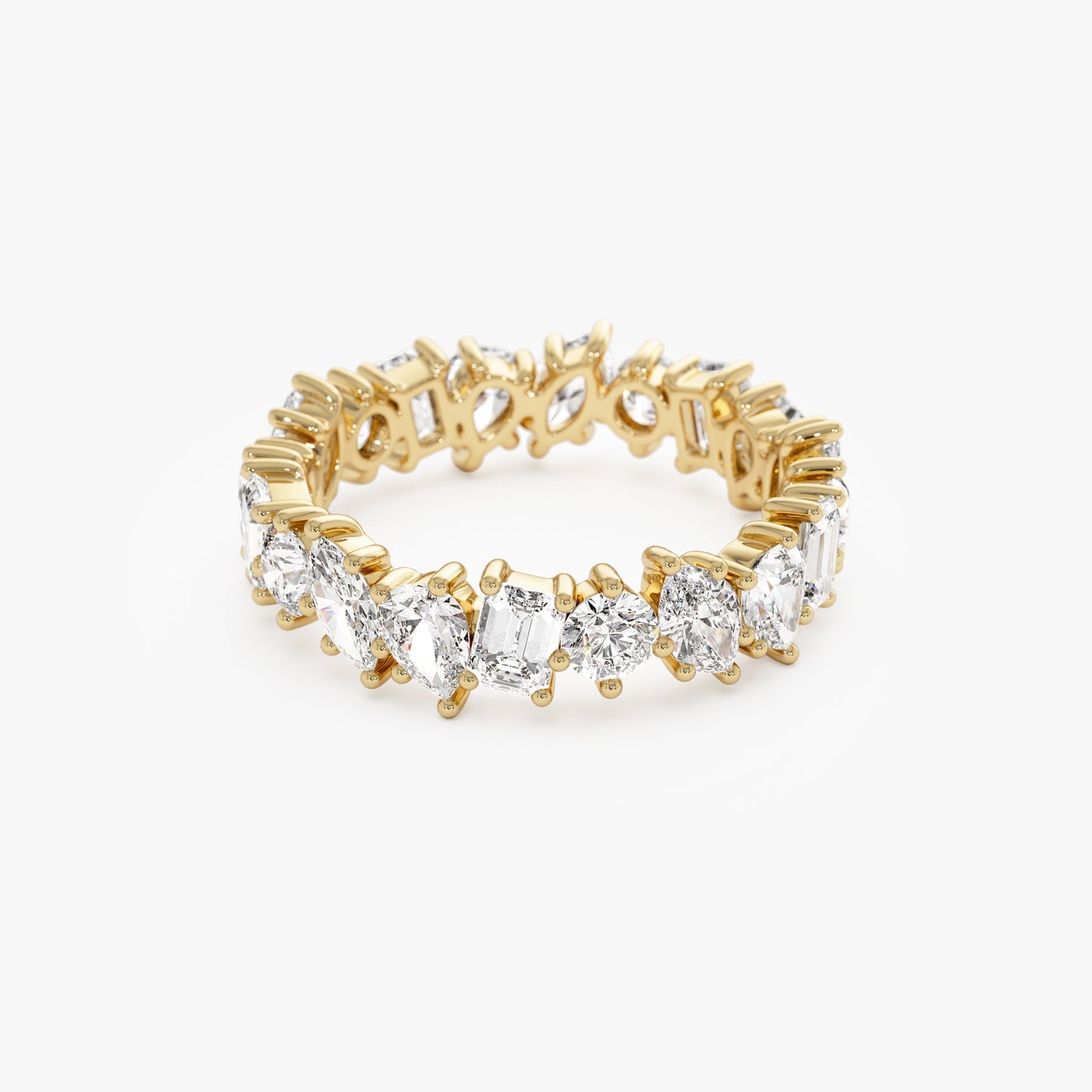 1.85 ctw Multi Shaped Lab Grown Full Eternity Diamond Wedding Ring - Reese - Geum Jewels