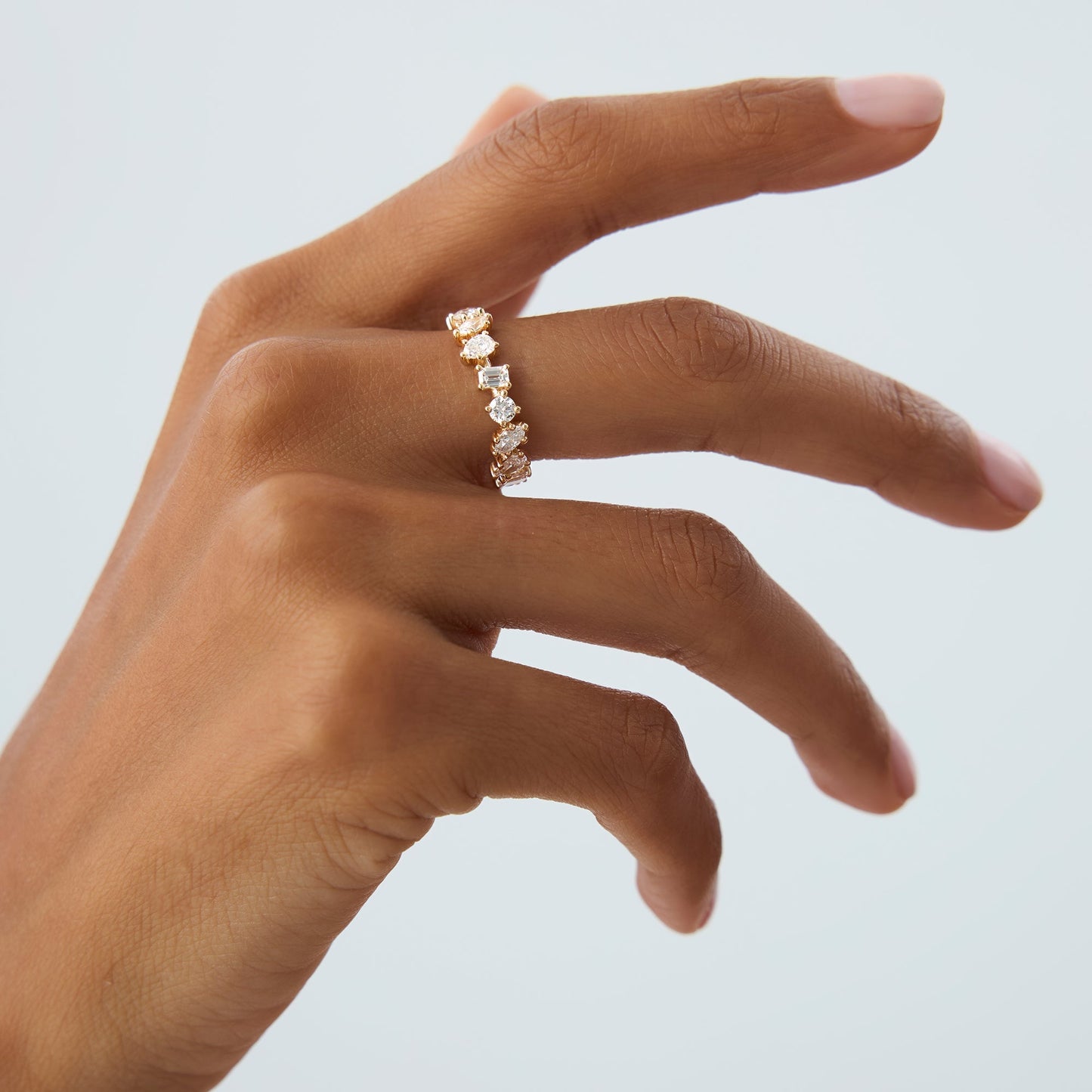 1.85 ctw Multi Shaped Lab Grown Full Eternity Diamond Wedding Ring - Reese - Geum Jewels