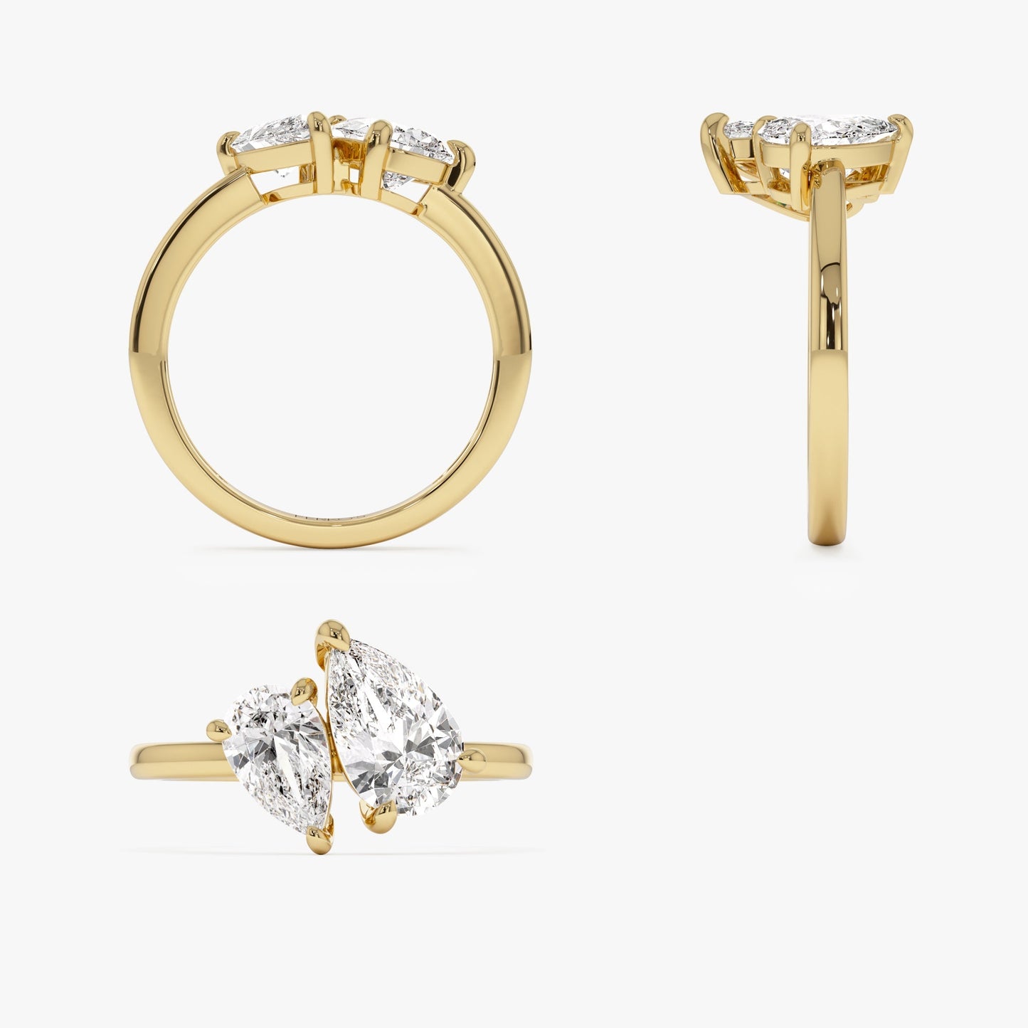 2.05 ctw 14k Toi et Moi Pear Shaped Lab Grown Diamond Ring - Ayla - Geum Jewels