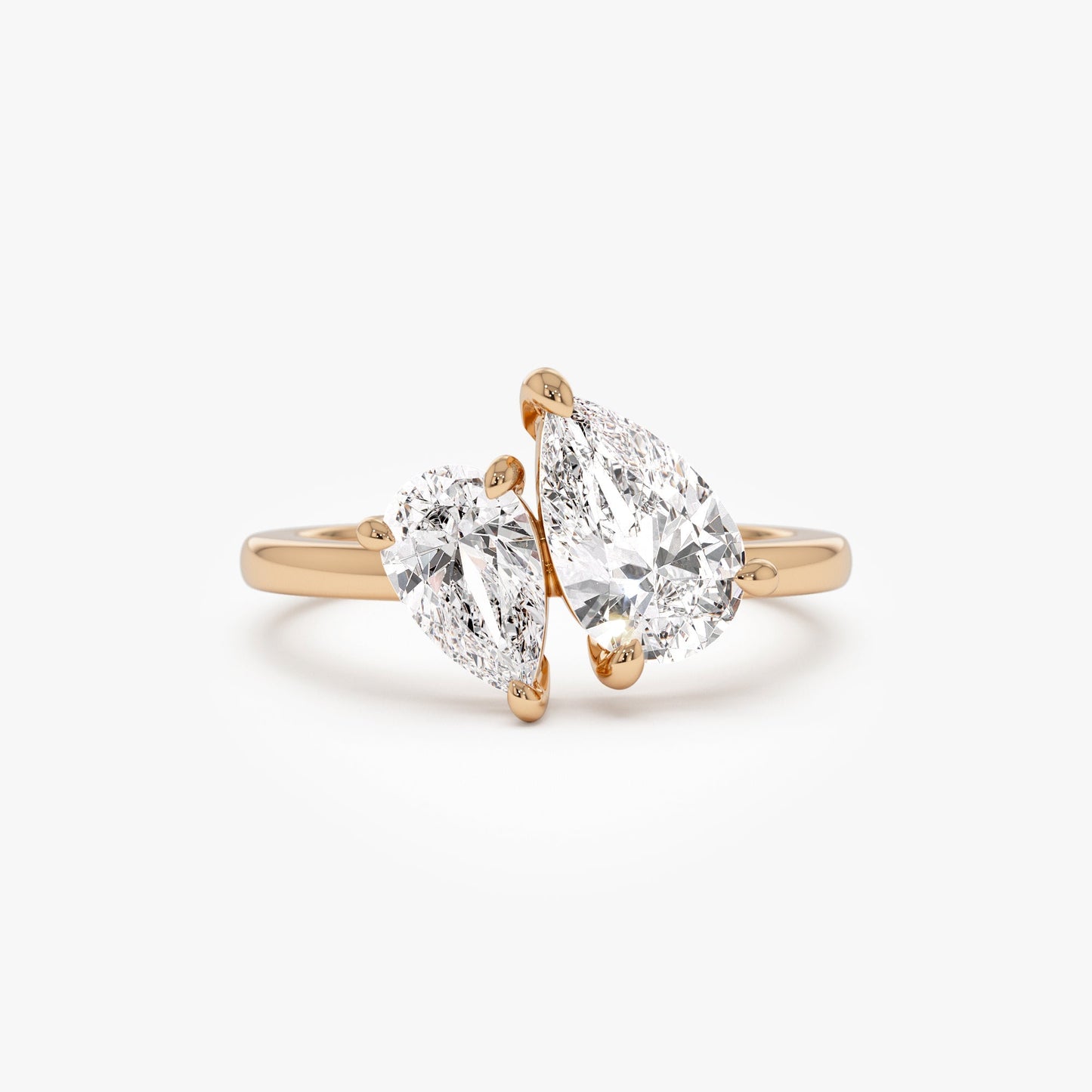 2.05 ctw 14k Toi et Moi Pear Shaped Lab Grown Diamond Ring - Ayla - Geum Jewels