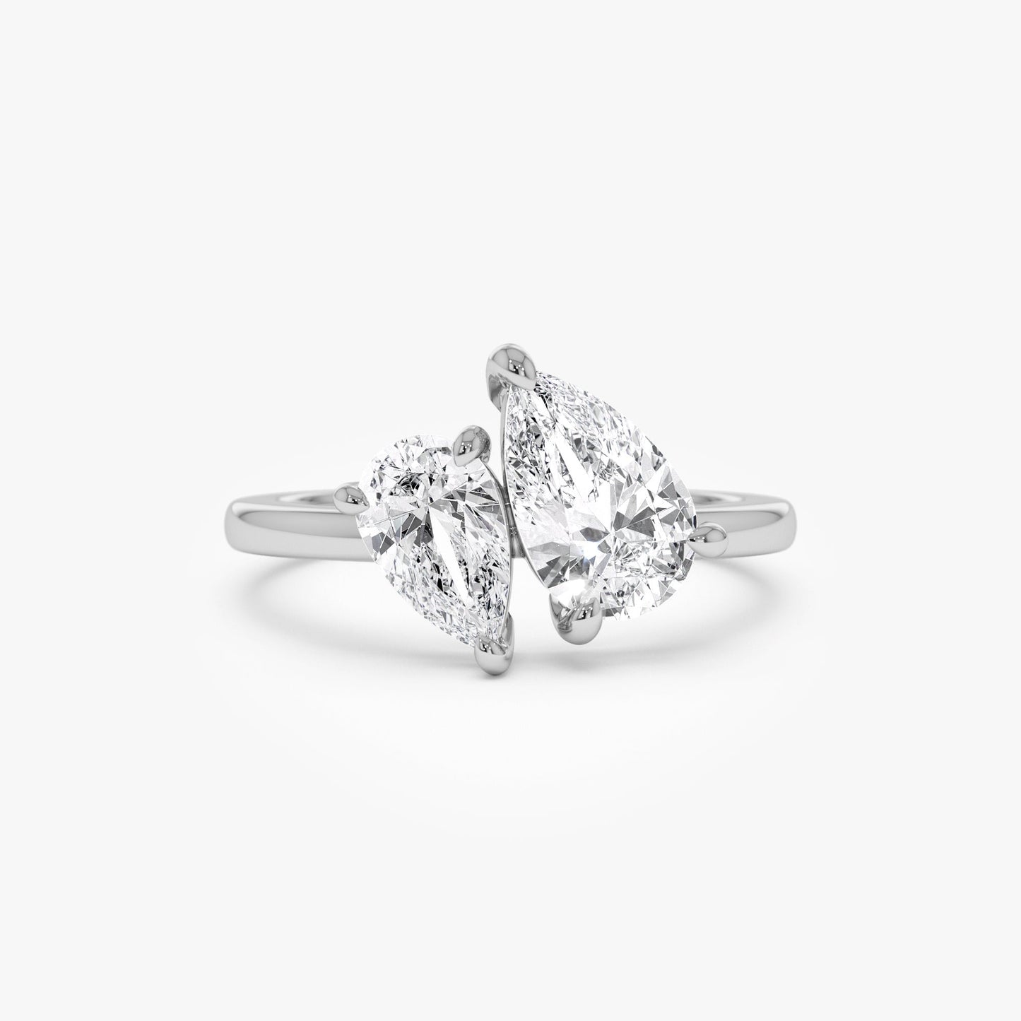 2.05 ctw 14k Toi et Moi Pear Shaped Lab Grown Diamond Ring - Ayla - Geum Jewels