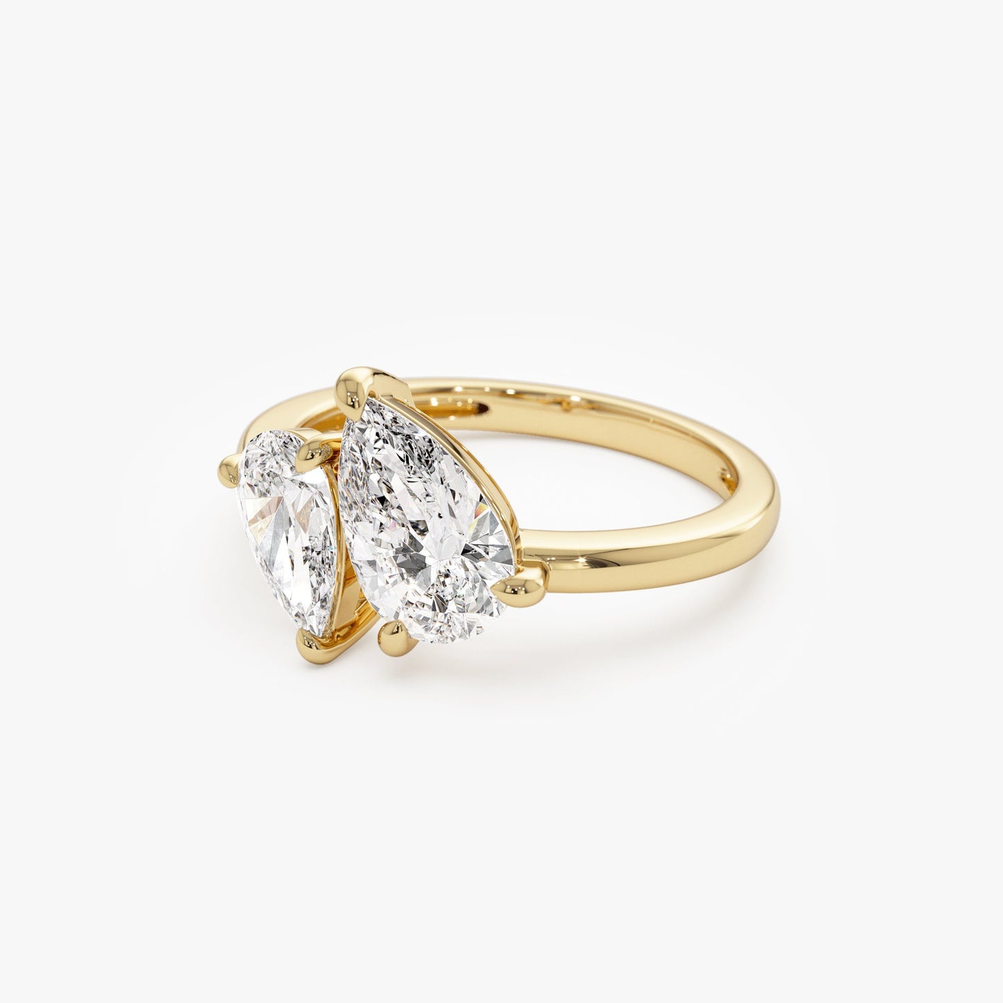 2.05 ctw 14k Toi et Moi Pear Shaped Lab Grown Diamond Ring - Ayla - Geum Jewels