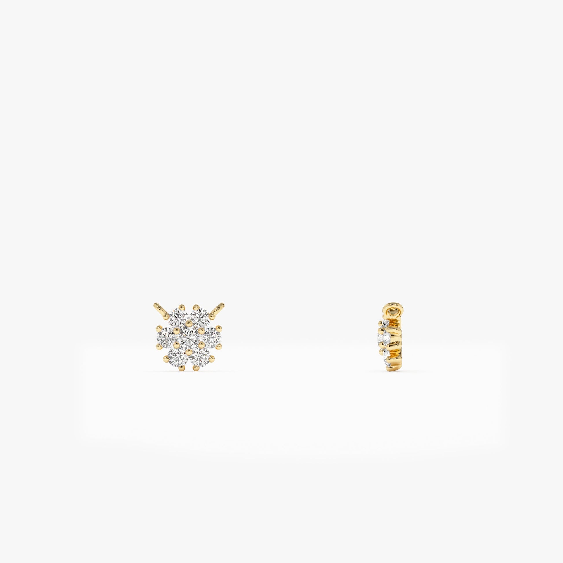 14k Cluster Flower Diamond Necklace