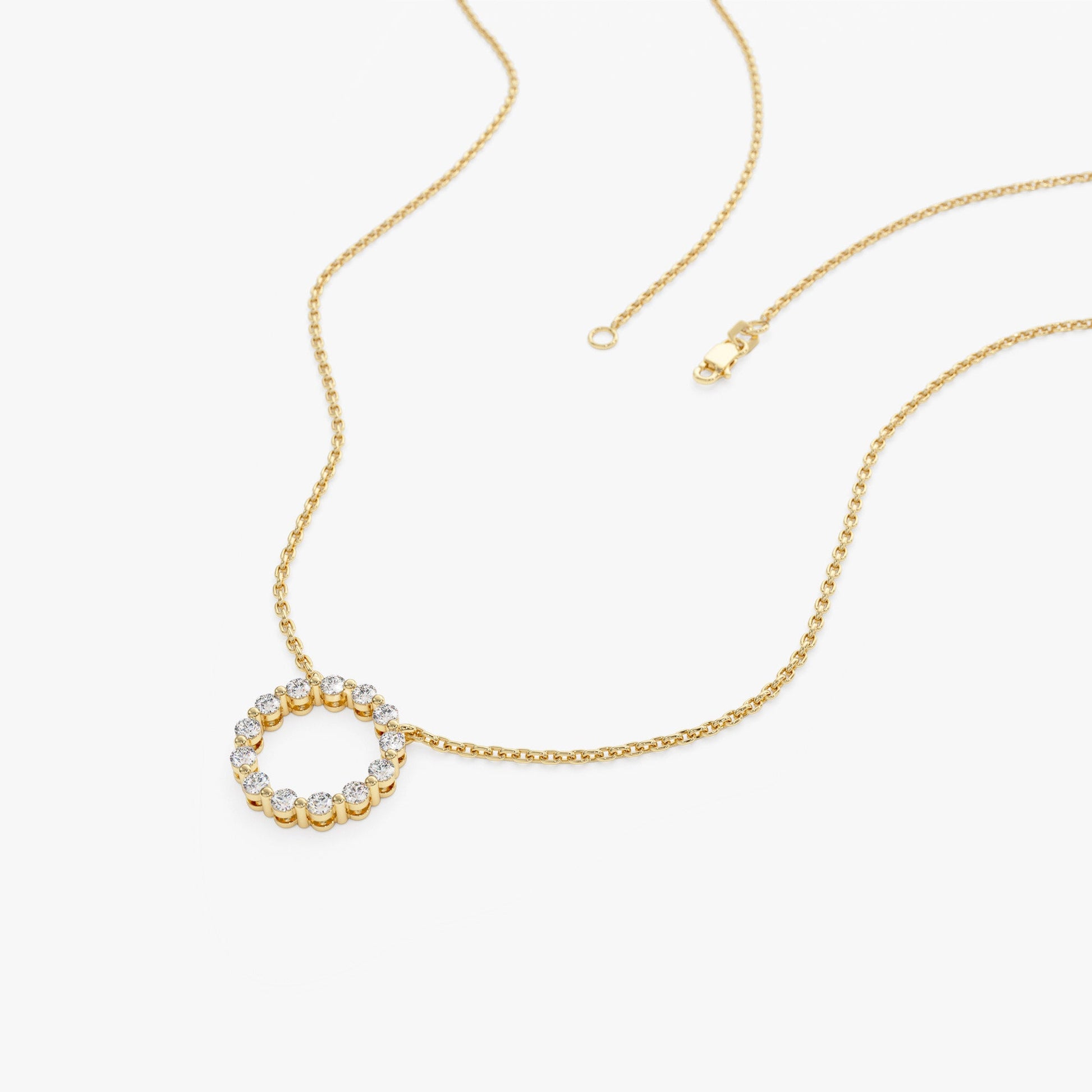14k Diamond Circle of Life Necklace 0.25 ctw