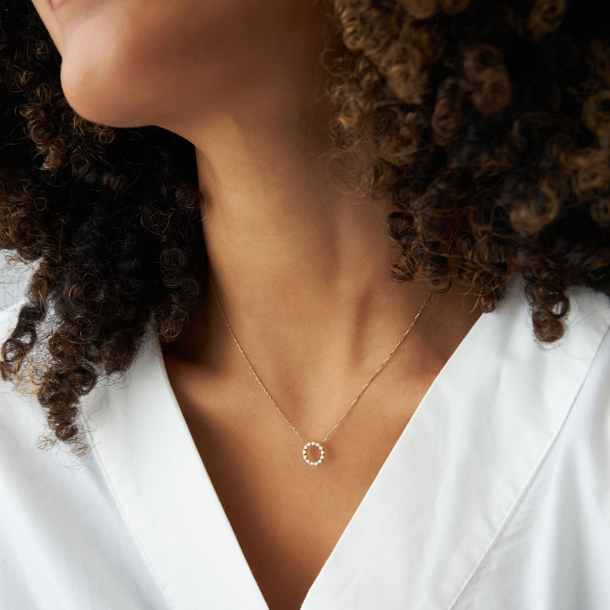 14k Diamond Circle of Life Necklace 0.25 ctw