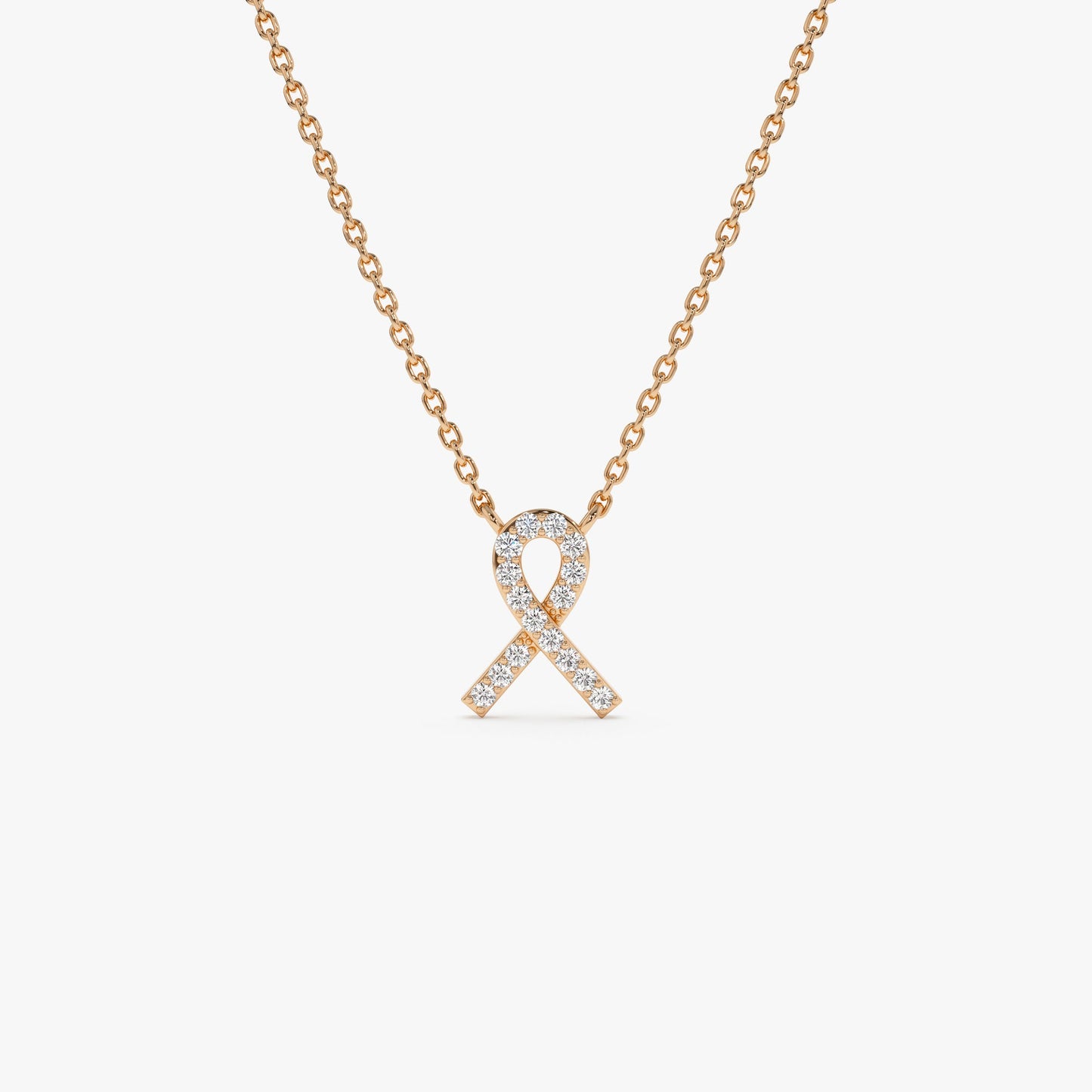 14k Diamond Ribbon Necklace