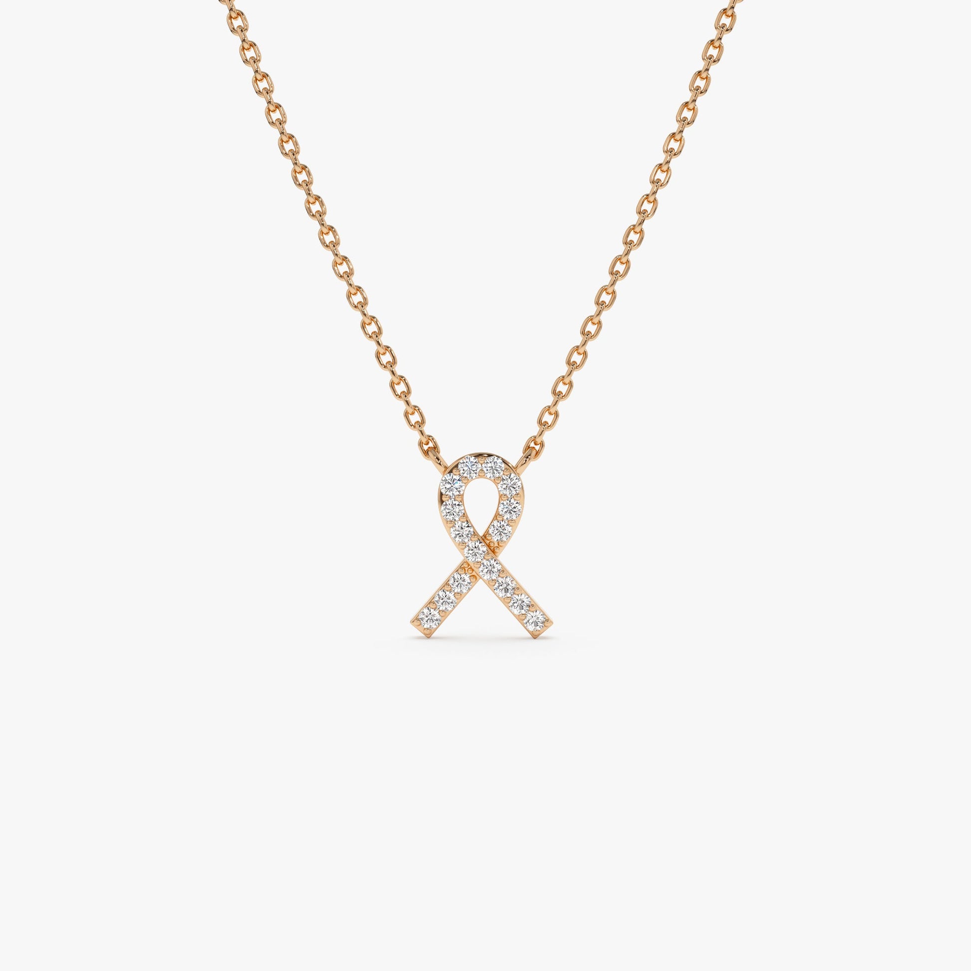14k Diamond Ribbon Necklace