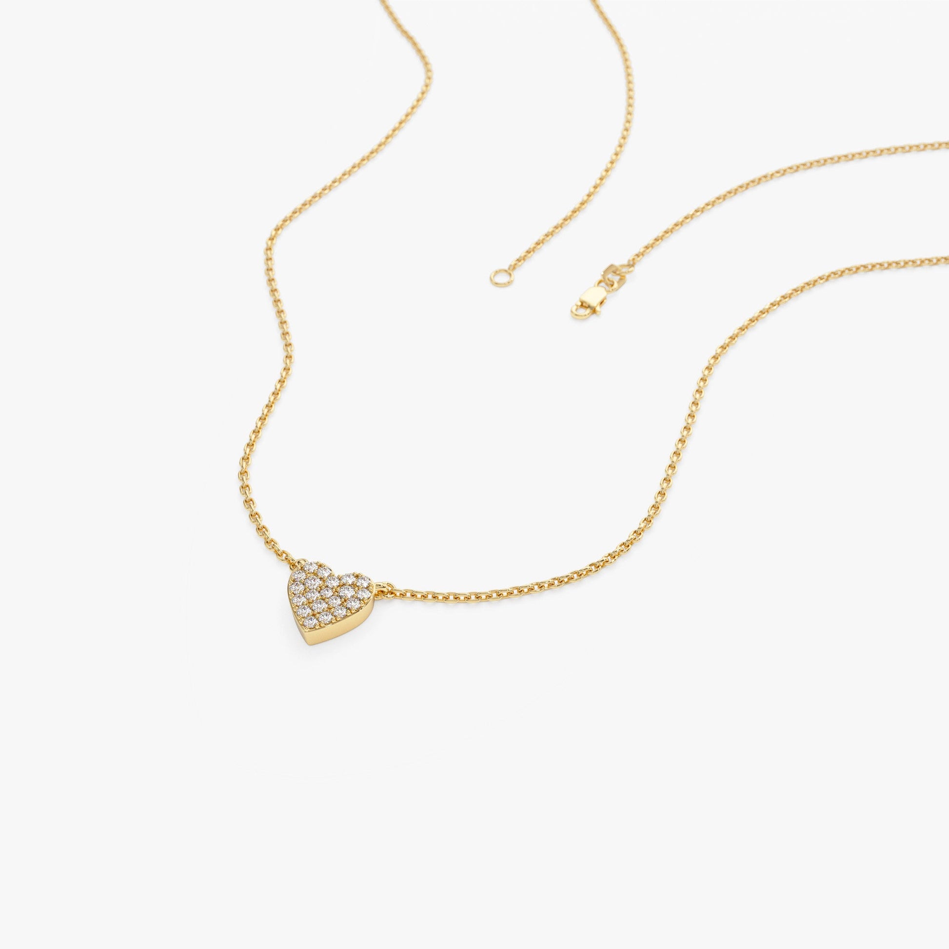 14k Gold Mini Heart Diamond Necklace