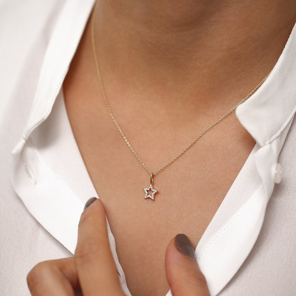 14k Super Star Diamond Layering Necklace