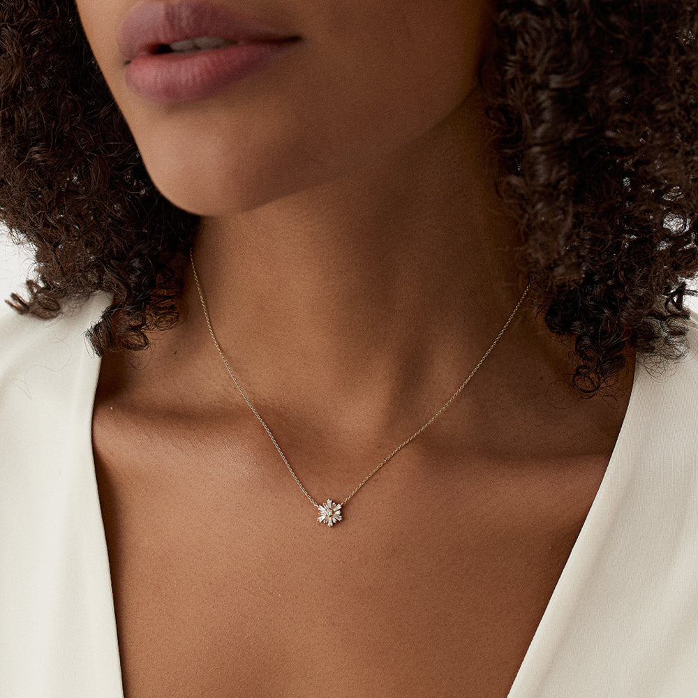 14k Tapered Baguette Diamond Necklace