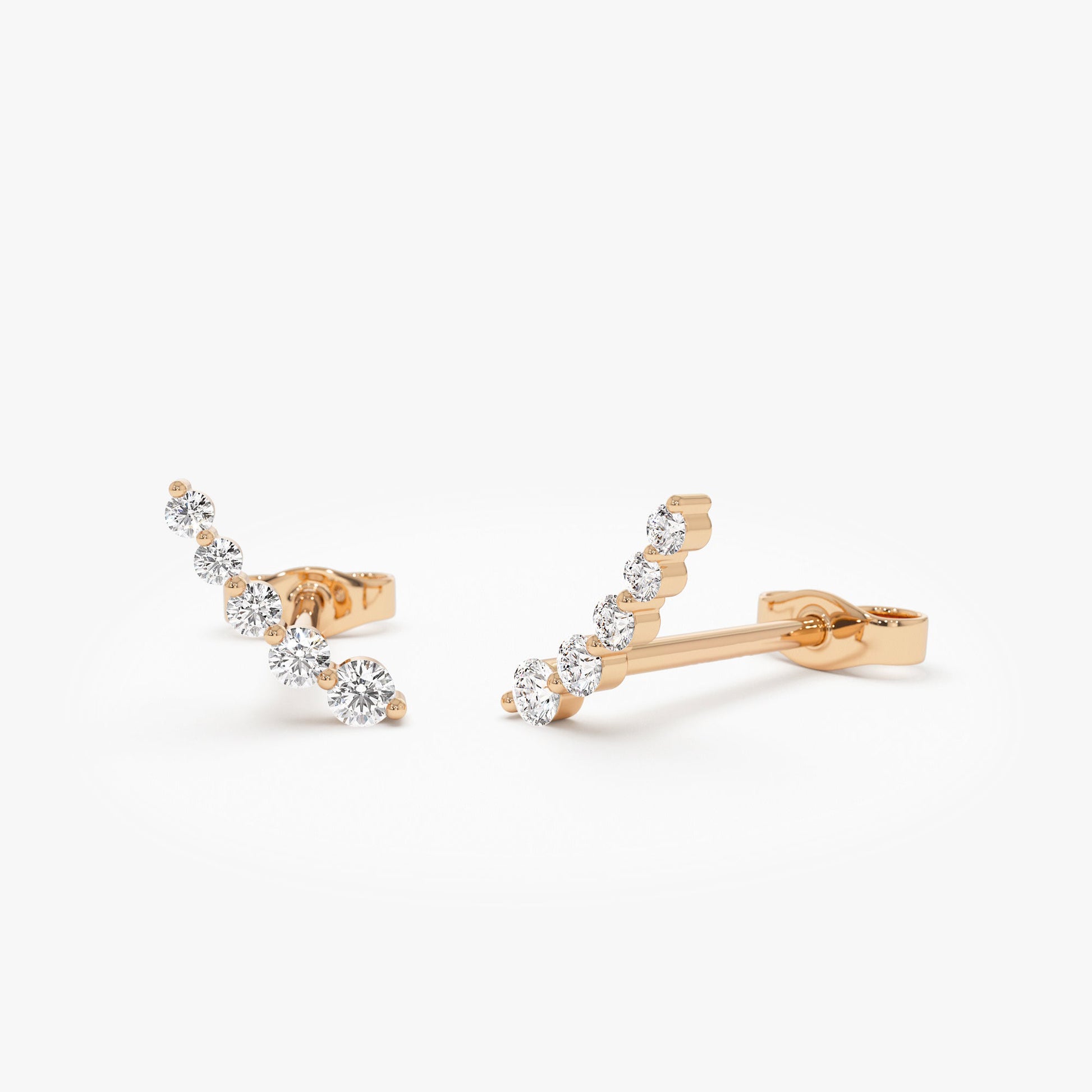 14k Diamond Crawler Studs - Geum Jewels