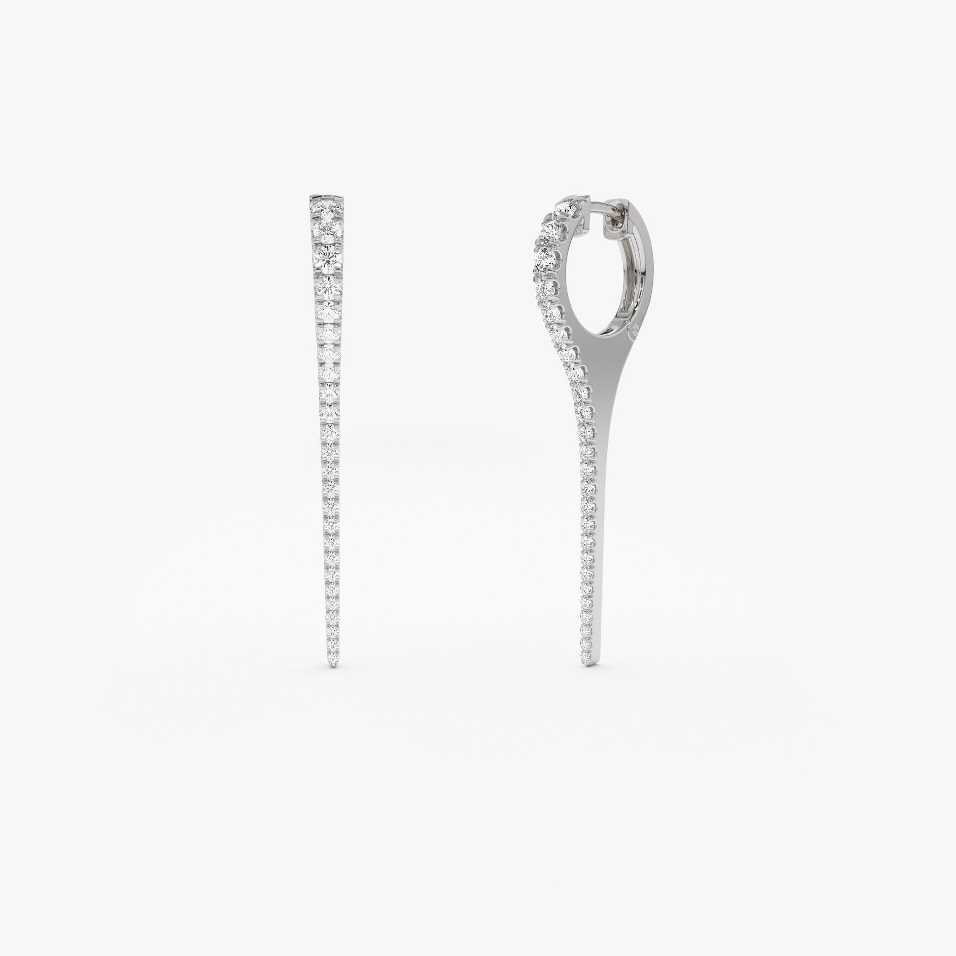 14k Medium Diamond Dagger Earrings - Geum Jewels
