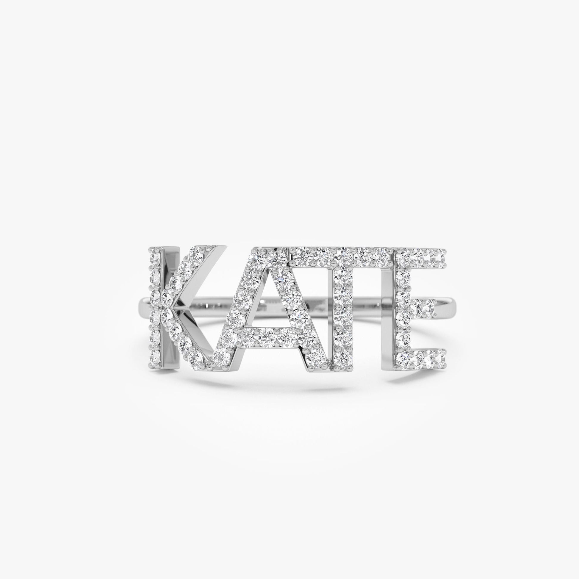 14K Diamond Personalized Name Ring - Geum Jewels