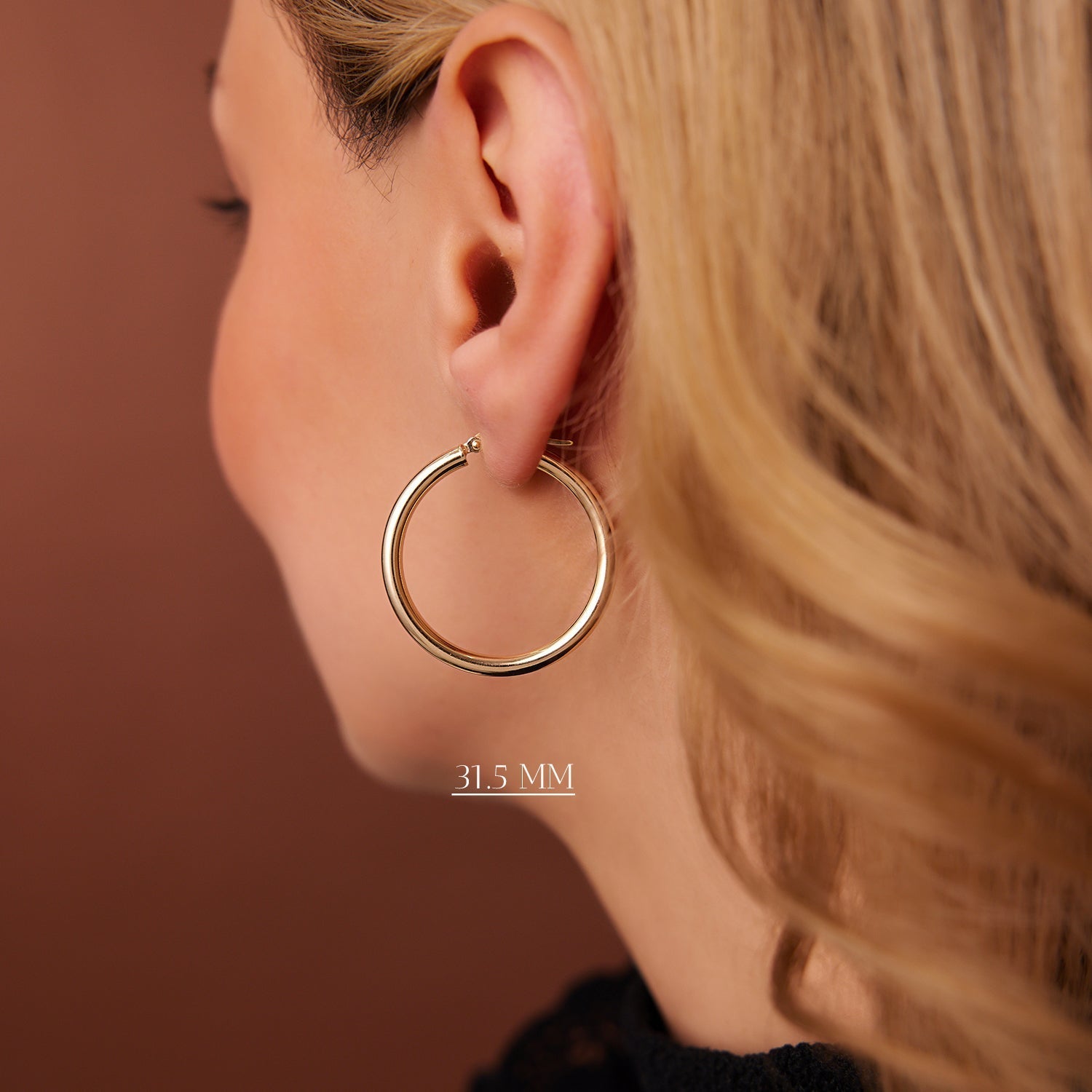 14k Gold Hoops 26.5 - 31.5 - 37MM - Geum Jewels