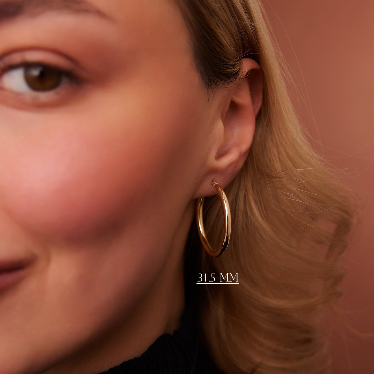 14k Gold Hoops 26.5 - 31.5 - 37MM - Geum Jewels