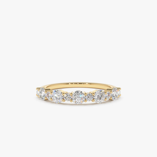 14k Round Diamond Mix Size Anniversary Ring - Geum Jewels