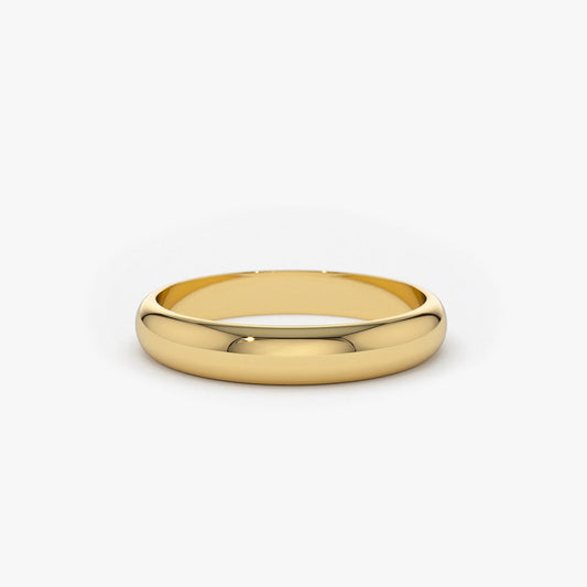 14k 3MM Classic Dome Unisex Wedding Ring - Geum Jewels
