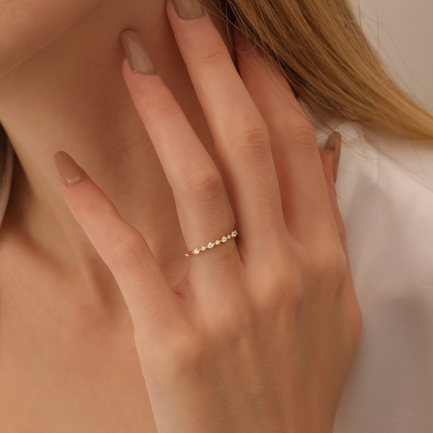 14k 4 Prong Petite Natural Diamond Ring