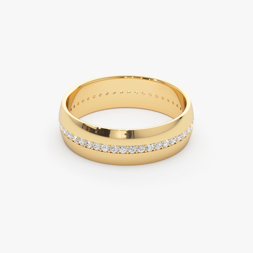 14k 5MM Wide Full Eternity Diamond Ring - Geum Jewels