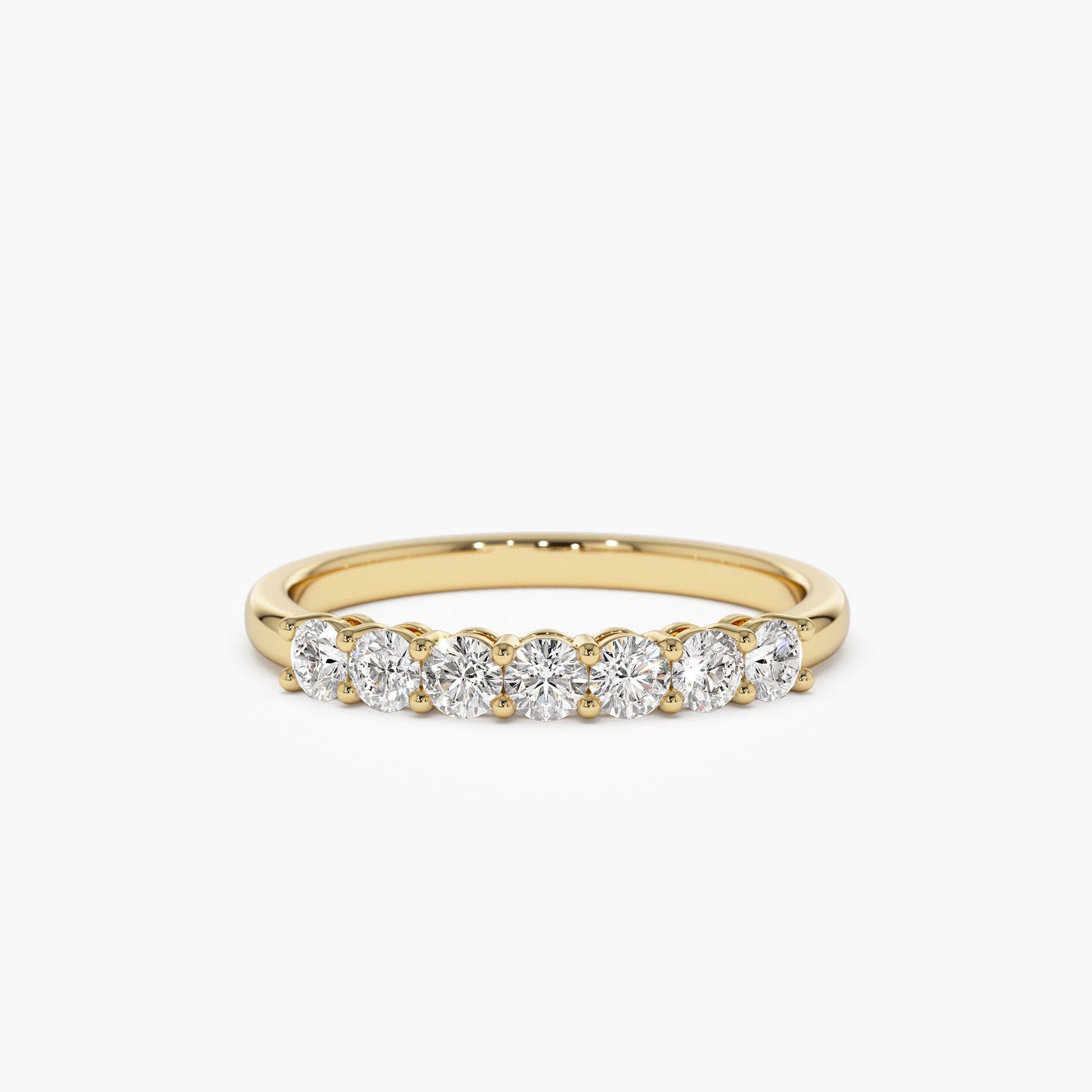 14k 7 Stone Basket Setting Shared Prong 0.40ctw - Geum Jewels
