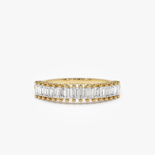14k Baguette Diamond Wedding Band - Geum Jewels