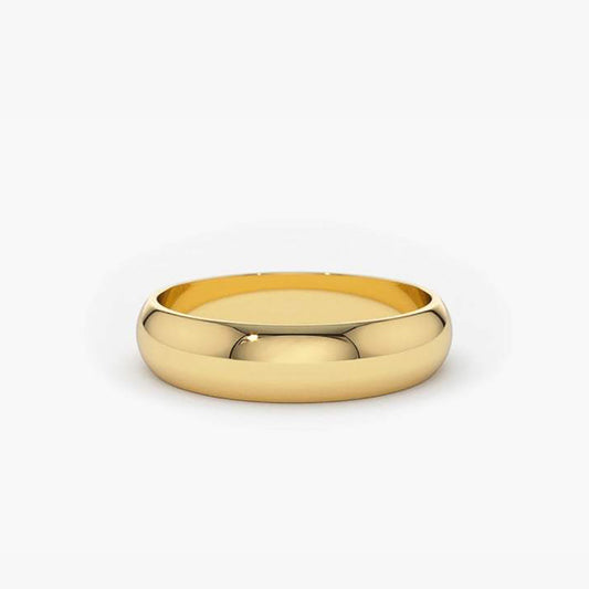 14k Classic Dome 4MM Unisex Wedding Ring - Geum Jewels
