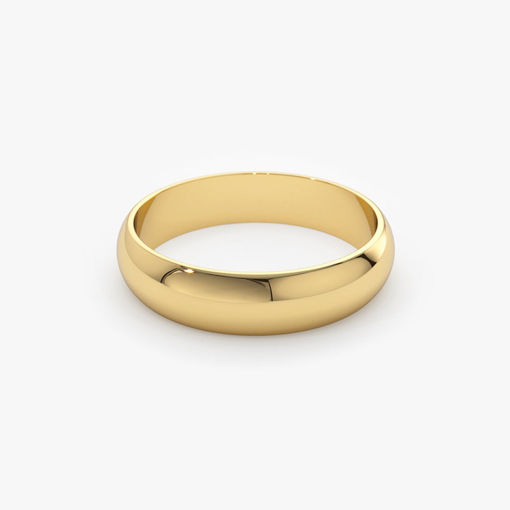 14k Classic Dome 4MM Unisex Wedding Ring - Geum Jewels
