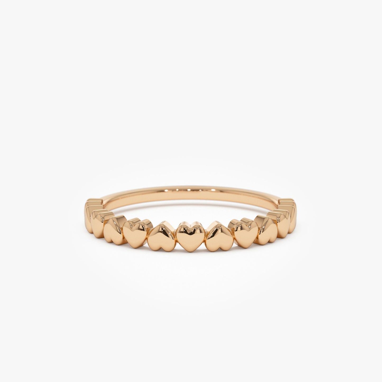 14k Dainty Heart Stacking Gold Ring - Geum Jewels
