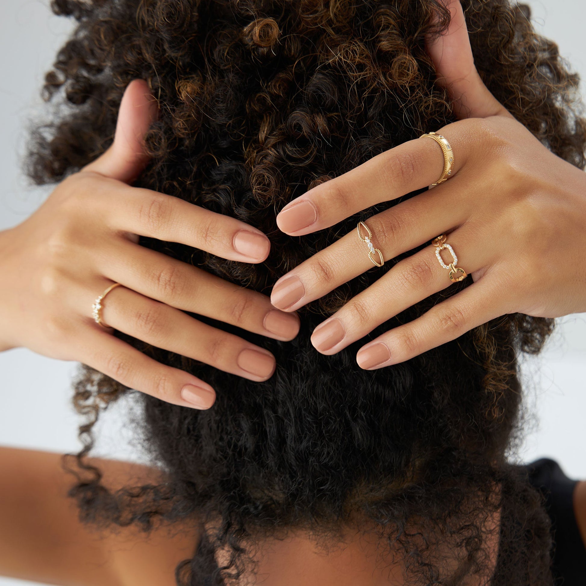 14k Diamond Buckle Chain Ring
