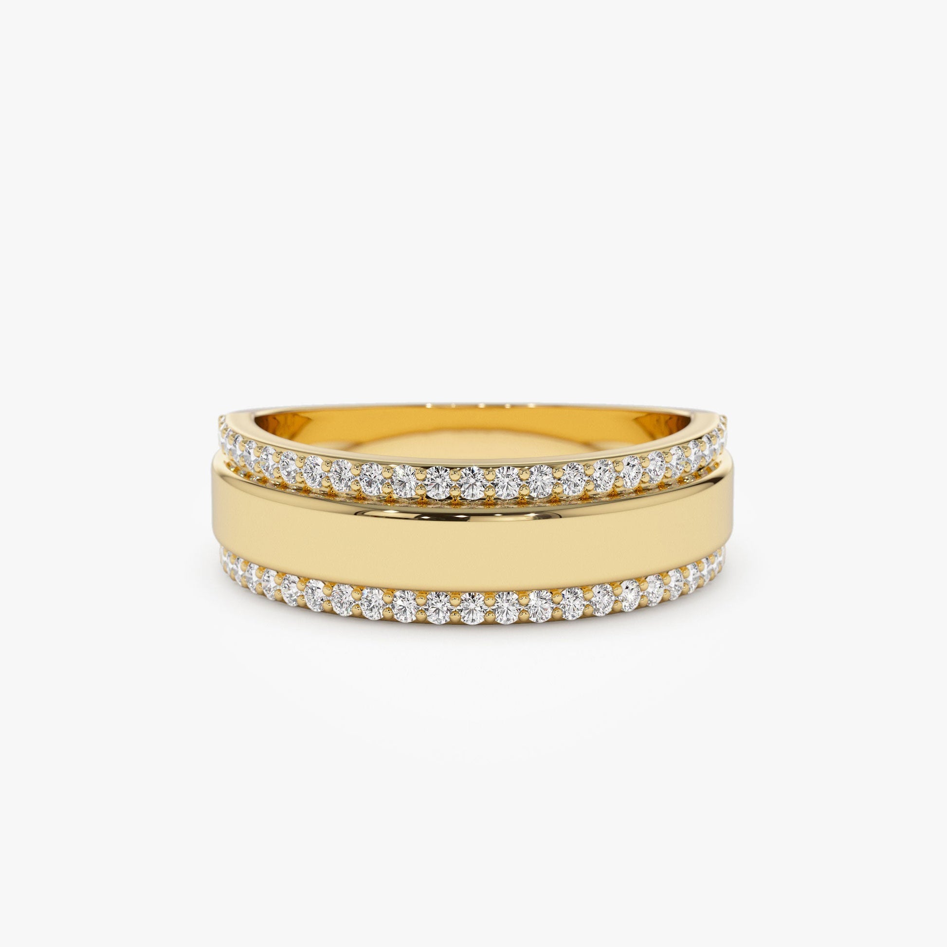 14k Diamond Diamond Edge Wedding Band - Geum Jewels