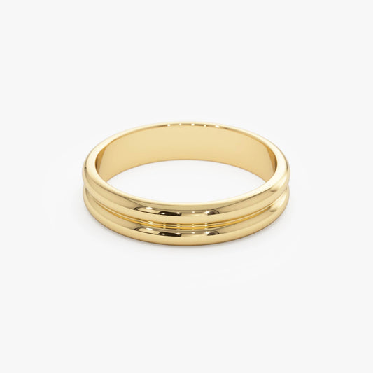 14k Double Dome Band Wedding Ring - Geum Jewels