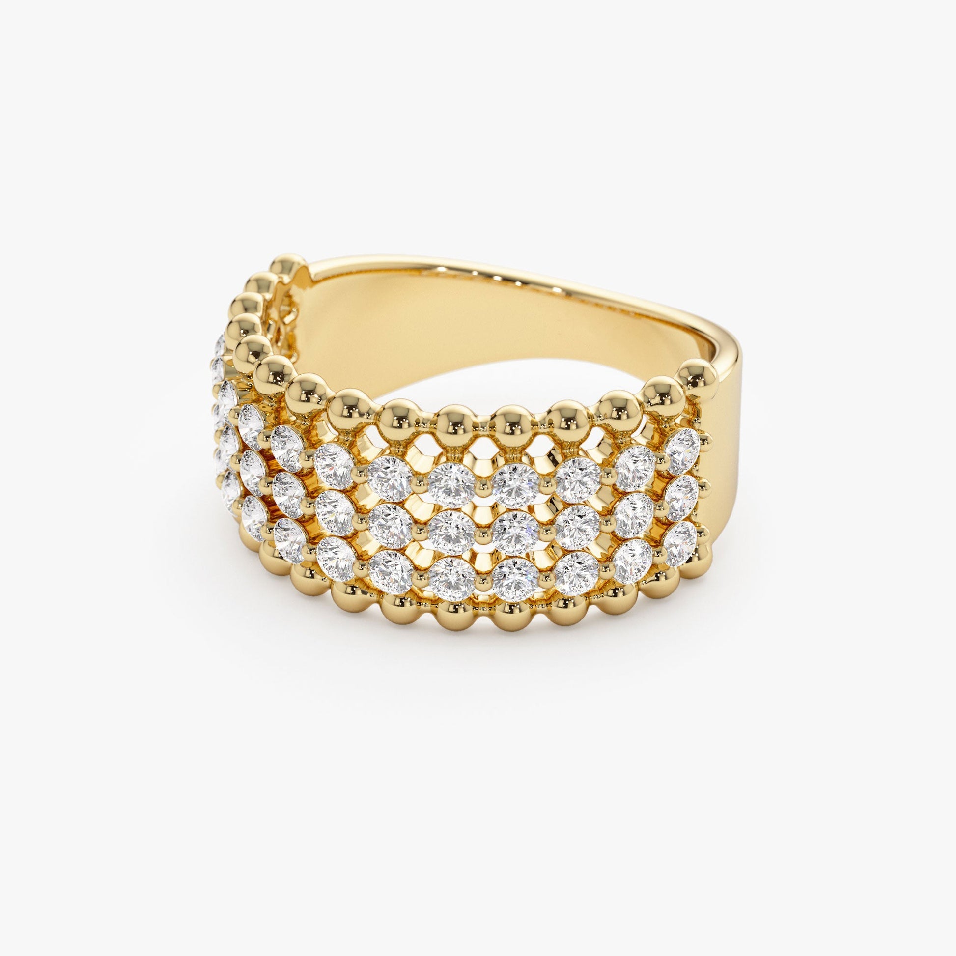 14k Floating Diamond Bubble Band - Geum Jewels