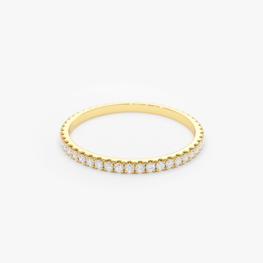 14K Gold 1.5MM Full Eternity Diamond Ring