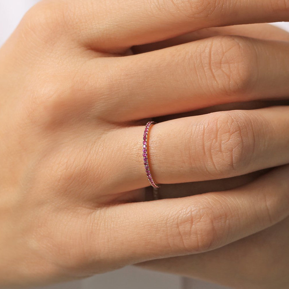 14K Gold Ruby Eternity Band