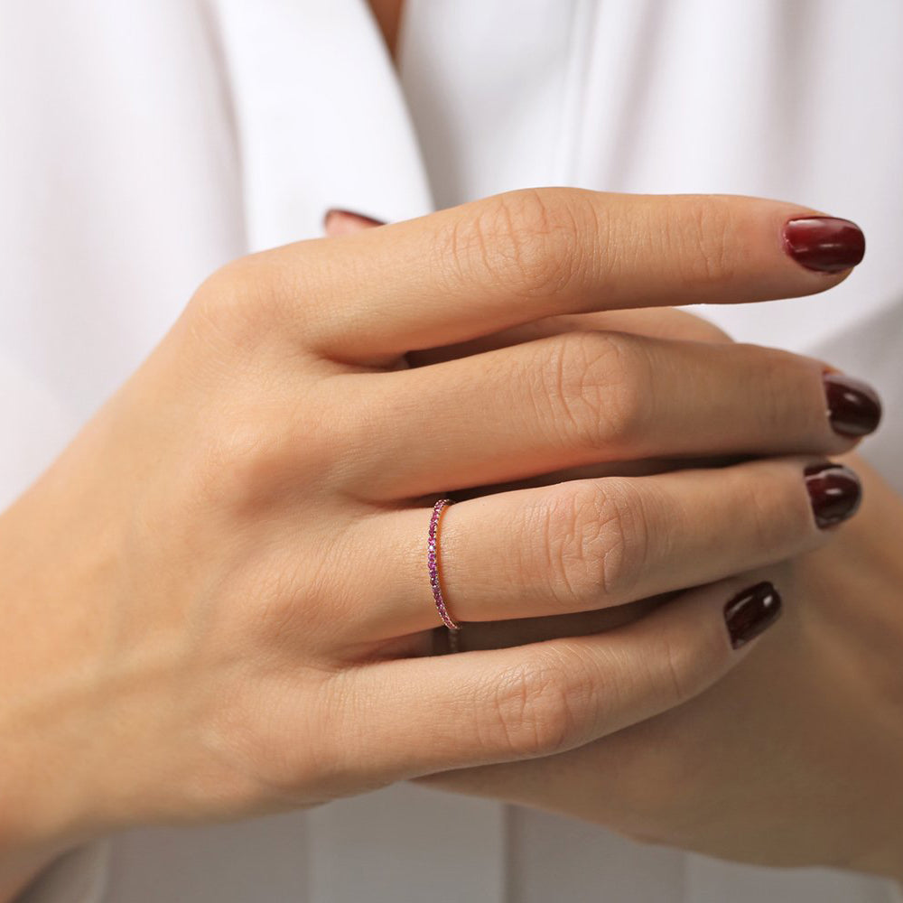 14K Gold Ruby Eternity Band