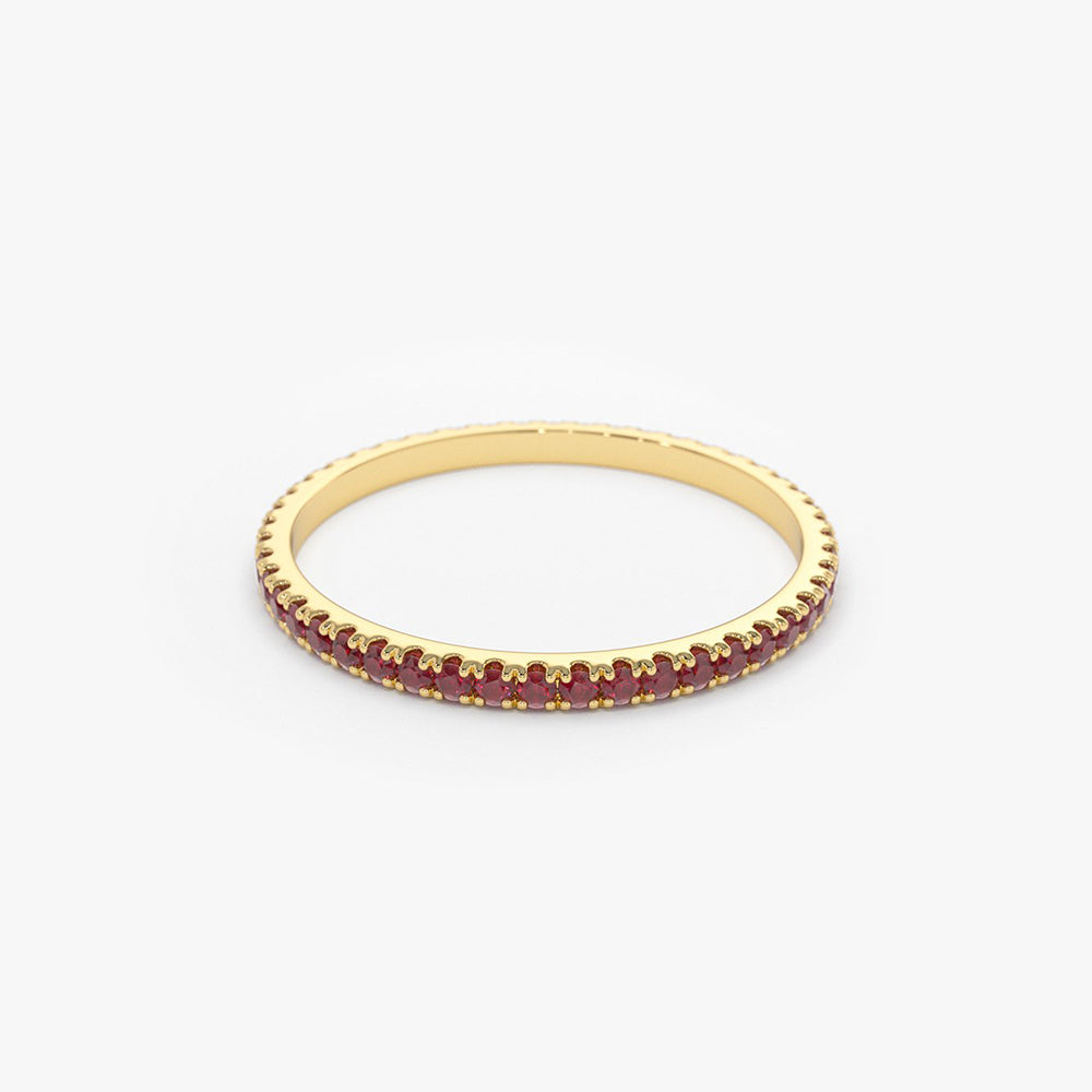 14K Gold Ruby Eternity Band