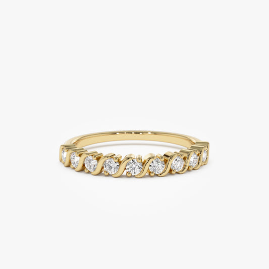 14K Gold Womens Diamond Wedding Ring - Geum Jewels