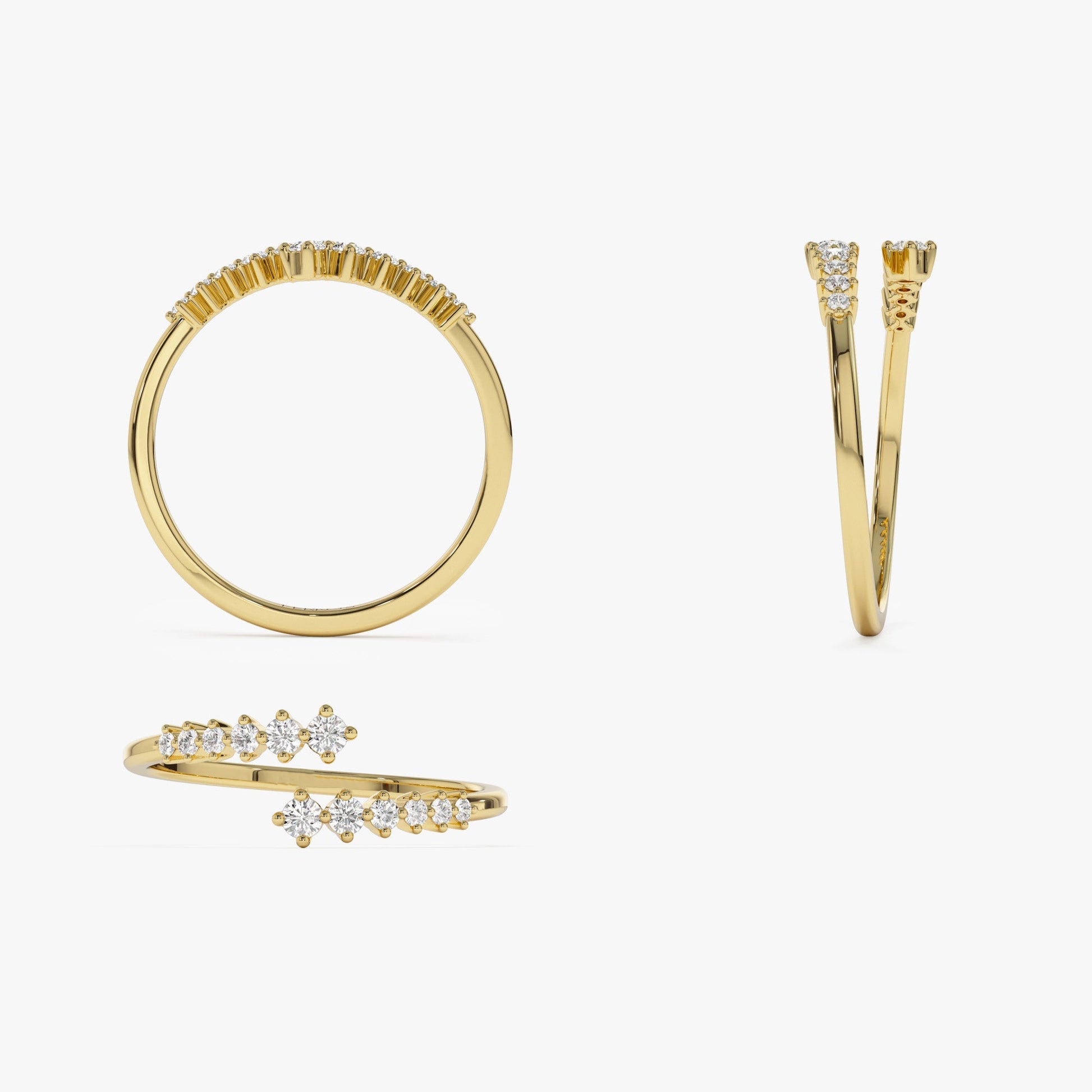 14K Gold Wrapped Diamond Ring - Geum Jewels