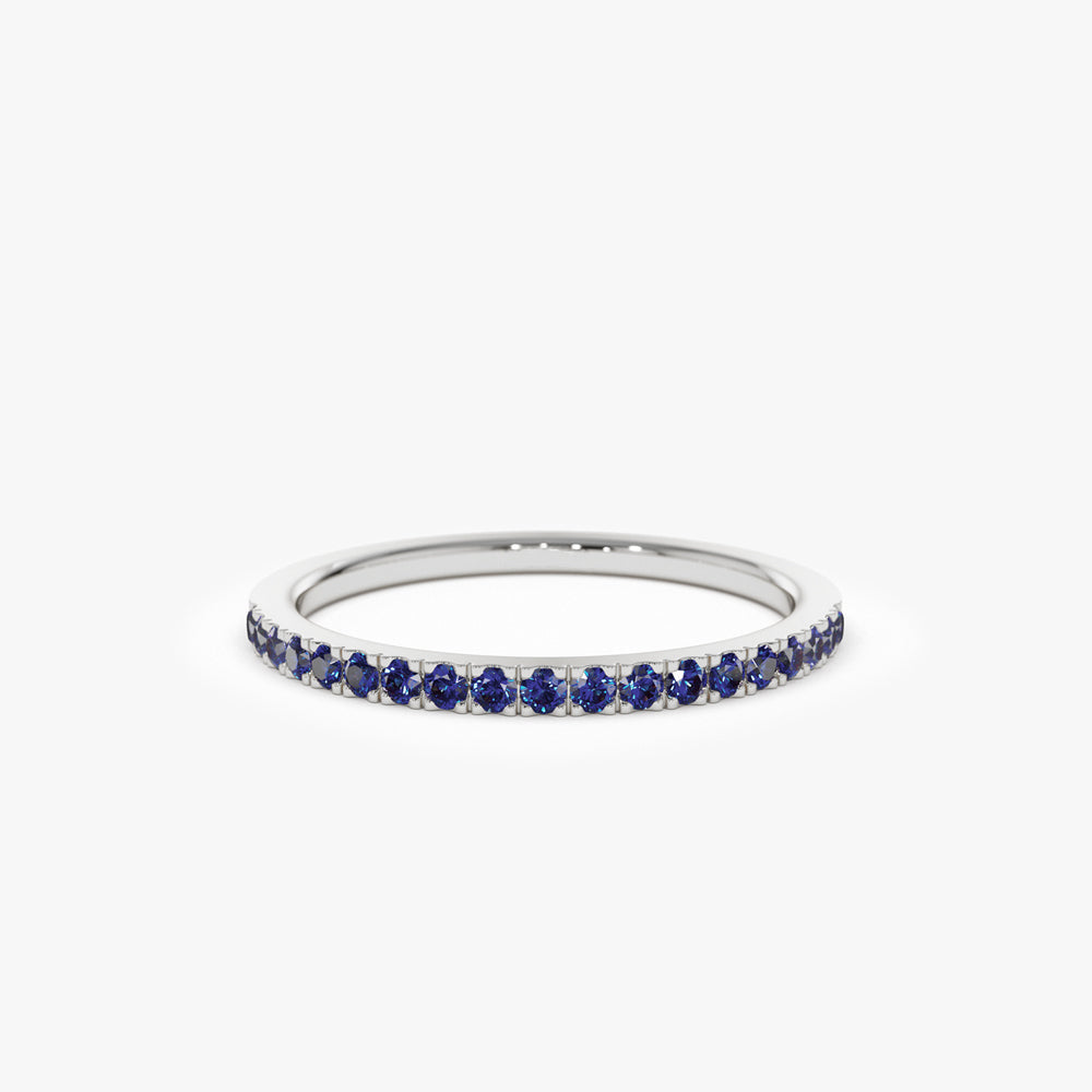 14k Half Eternity Blue Sapphire Ring - Geum Jewels