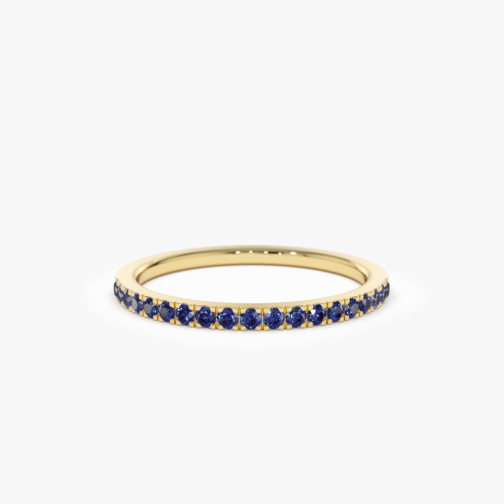 14k Half Eternity Blue Sapphire Ring - Geum Jewels