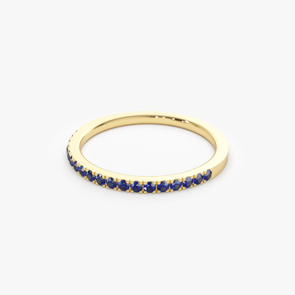 14k Half Eternity Blue Sapphire Ring - Geum Jewels