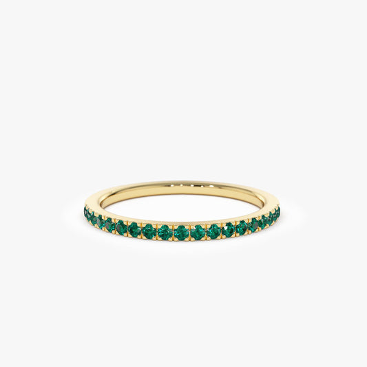 14k Half Eternity Emerald Ring - Geum Jewels
