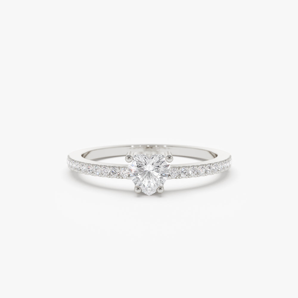 14k Heart-Shaped Diamond Ring - Geum Jewels