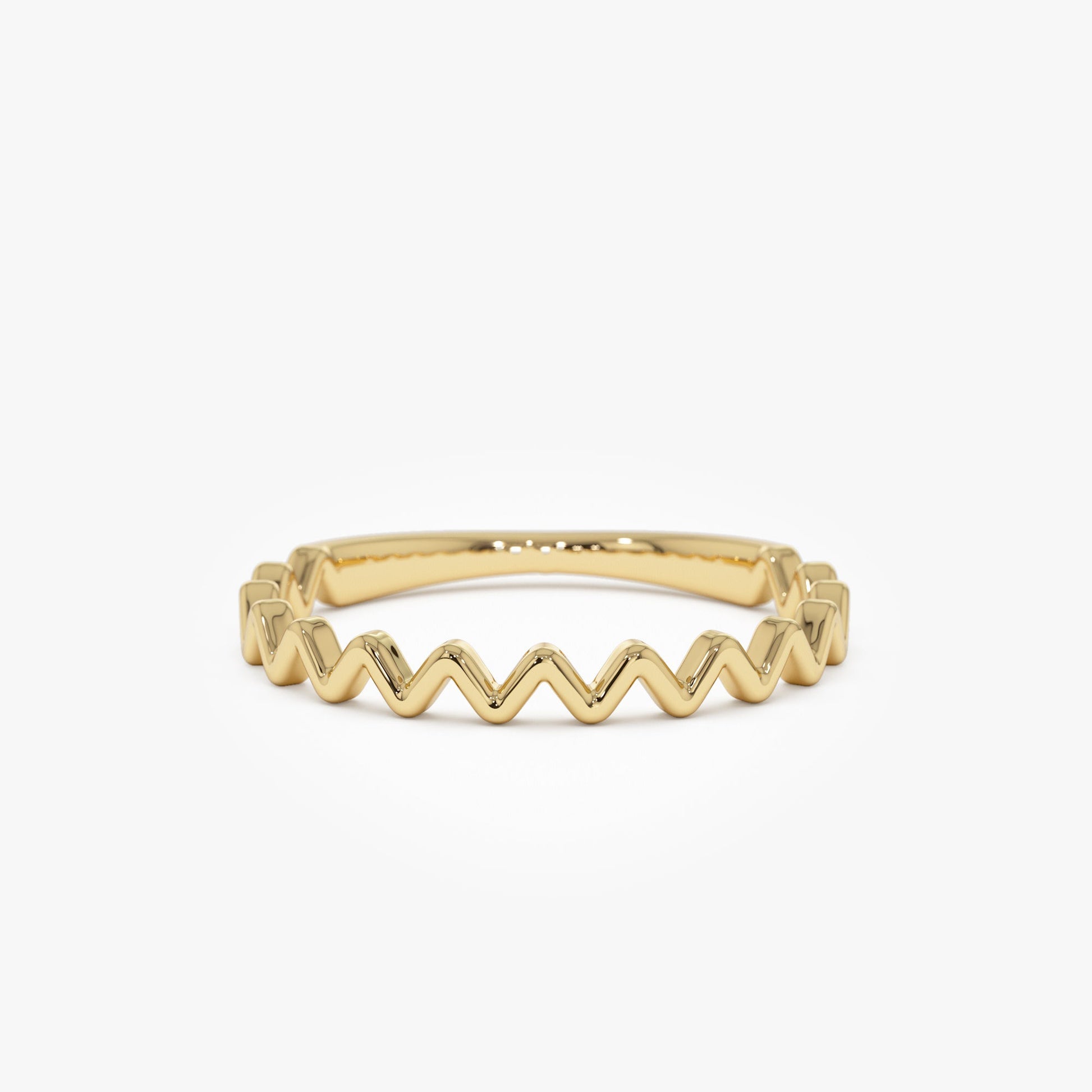 14K High and Low Zig Zag Ring - Geum Jewels