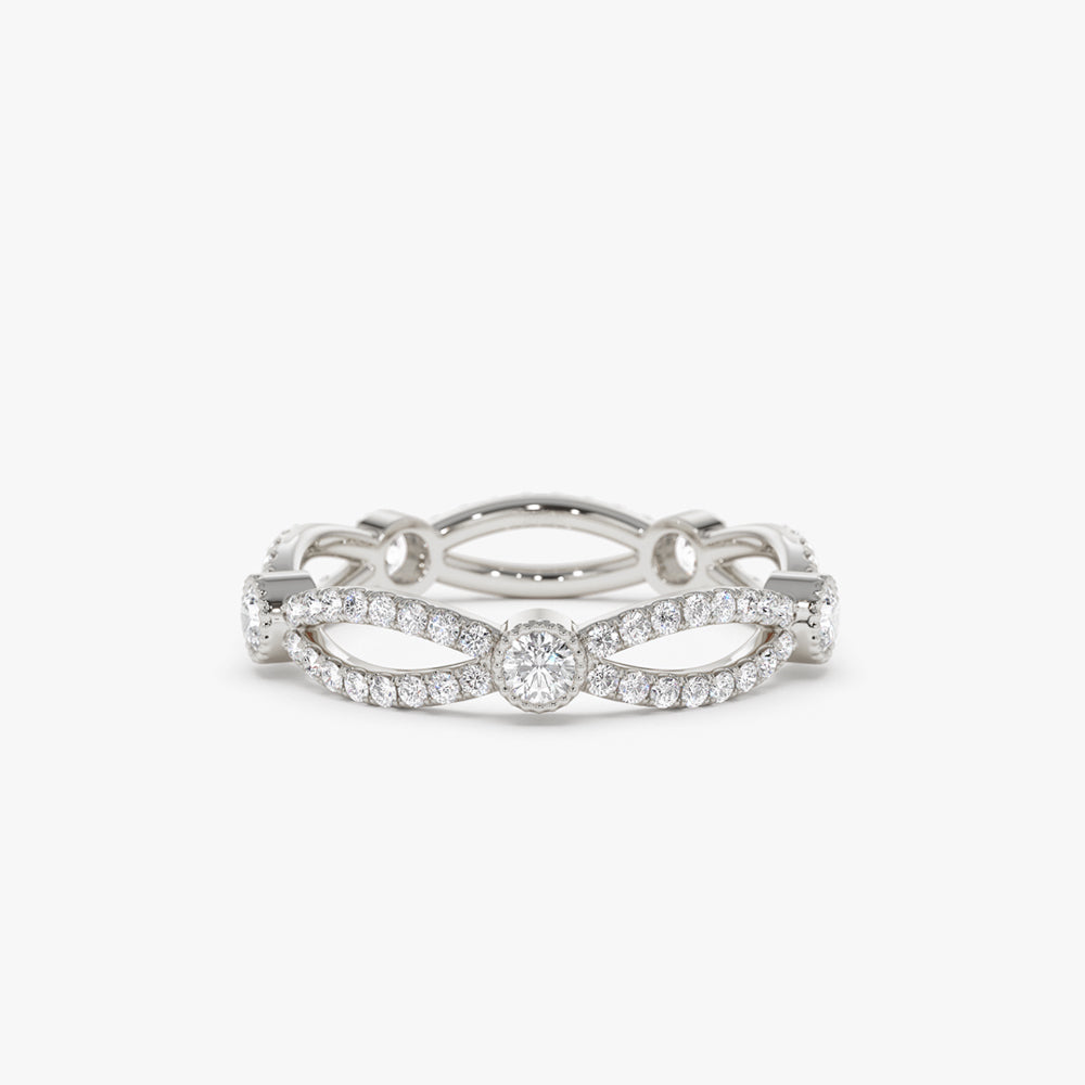14K Infinity Diamond Eternity Ring - Geum Jewels