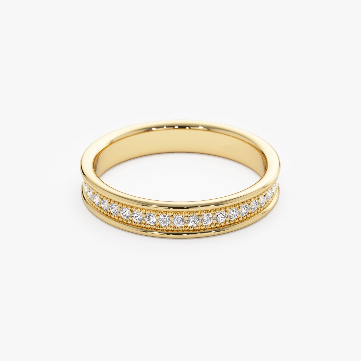 14k Milgran Full Eternity Diamond Ring - Geum Jewels