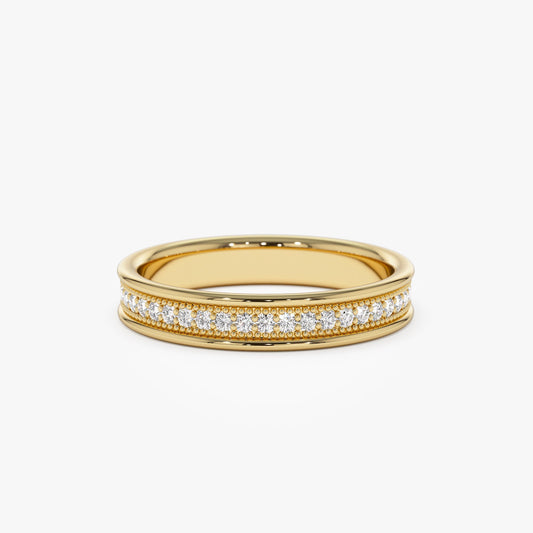14k Milgran Full Eternity Diamond Ring - Geum Jewels