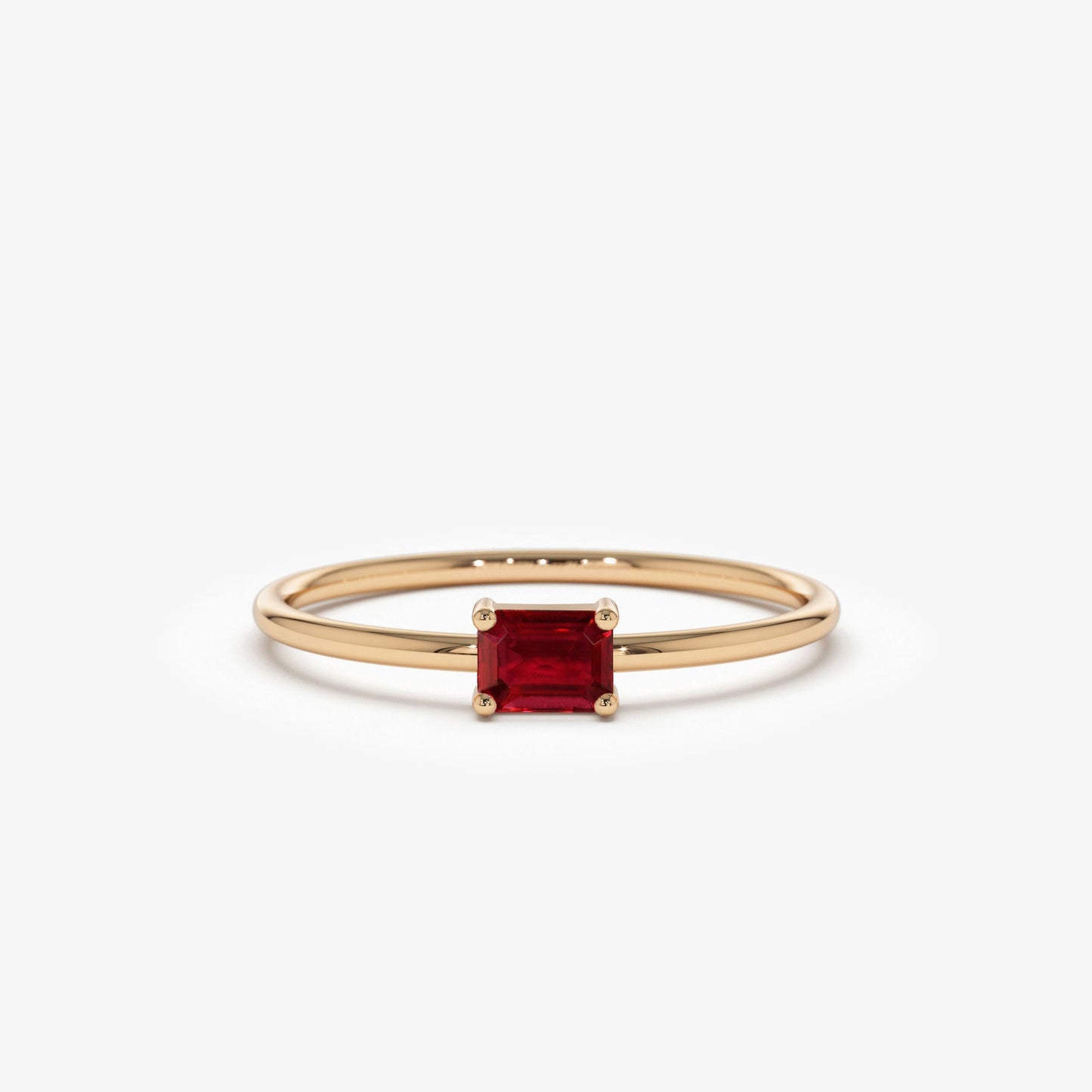 14k Octagon Cut Ruby Ring - Geum Jewels