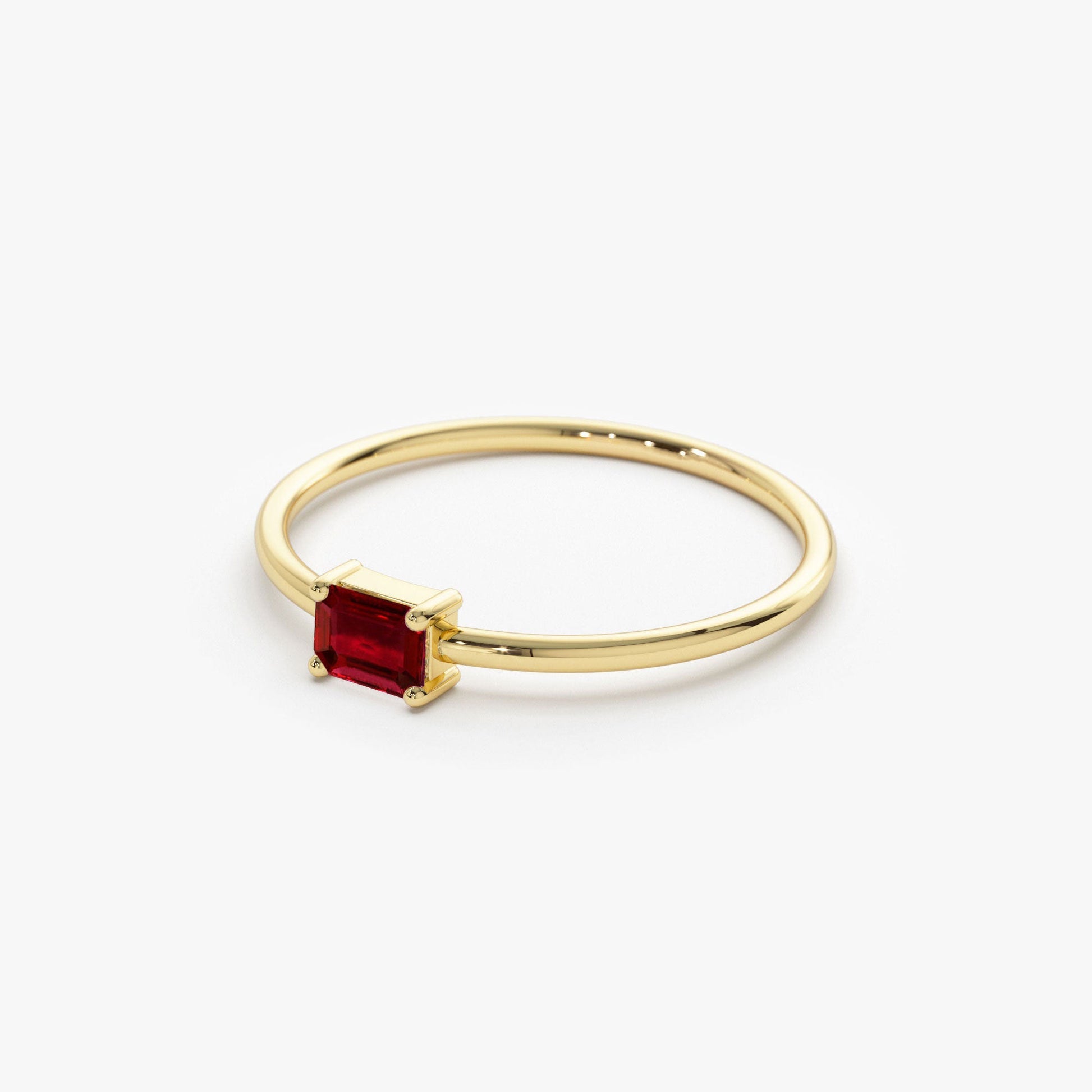 14k Octagon Cut Ruby Ring - Geum Jewels
